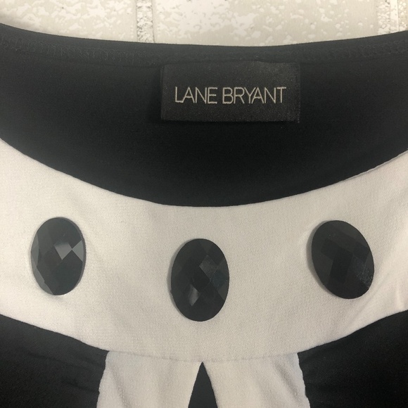 Lane Bryant Faceted Black Beads Keyhole Blouse - Picture 2 of 4